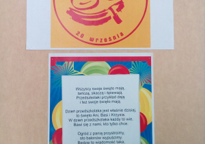 Tablica na której wywieszone zostało logo związane z Dniem Przedszkolaka